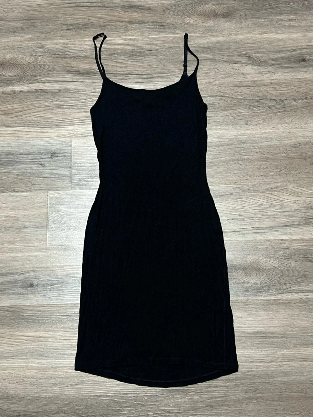 Skims Womens Medium Soft Lounge Slip Dress Black Ribbed Adjustable Bodycon Modal - Picture 1 of 6
